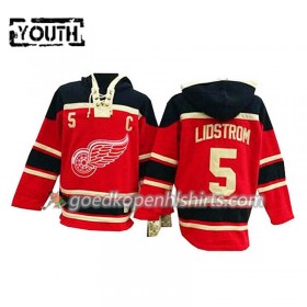 Detroit Red Wings Nicklas Lidstrom 5 Rood Hoodie Sawyer - Kinderen